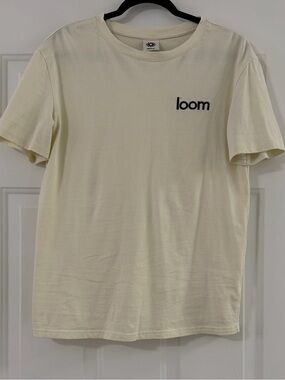Loom Men's Cream Logo Short Sleeve Tee - Minimal Everyday Shirt